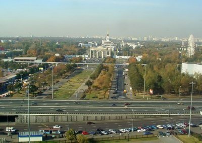 Webcam Moscow, Mira Avenue, overpass over the VDNH metro station in real time