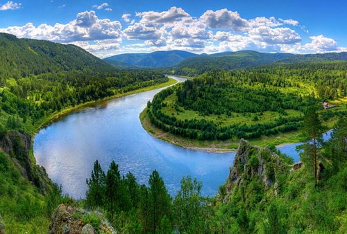 Webcam Mana River, recreation center Beret (Krasnoyarsk) in real time